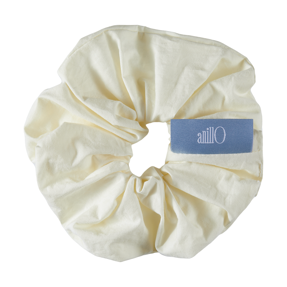 ANILLO Cream Cotton Hair Scrunchie 1s